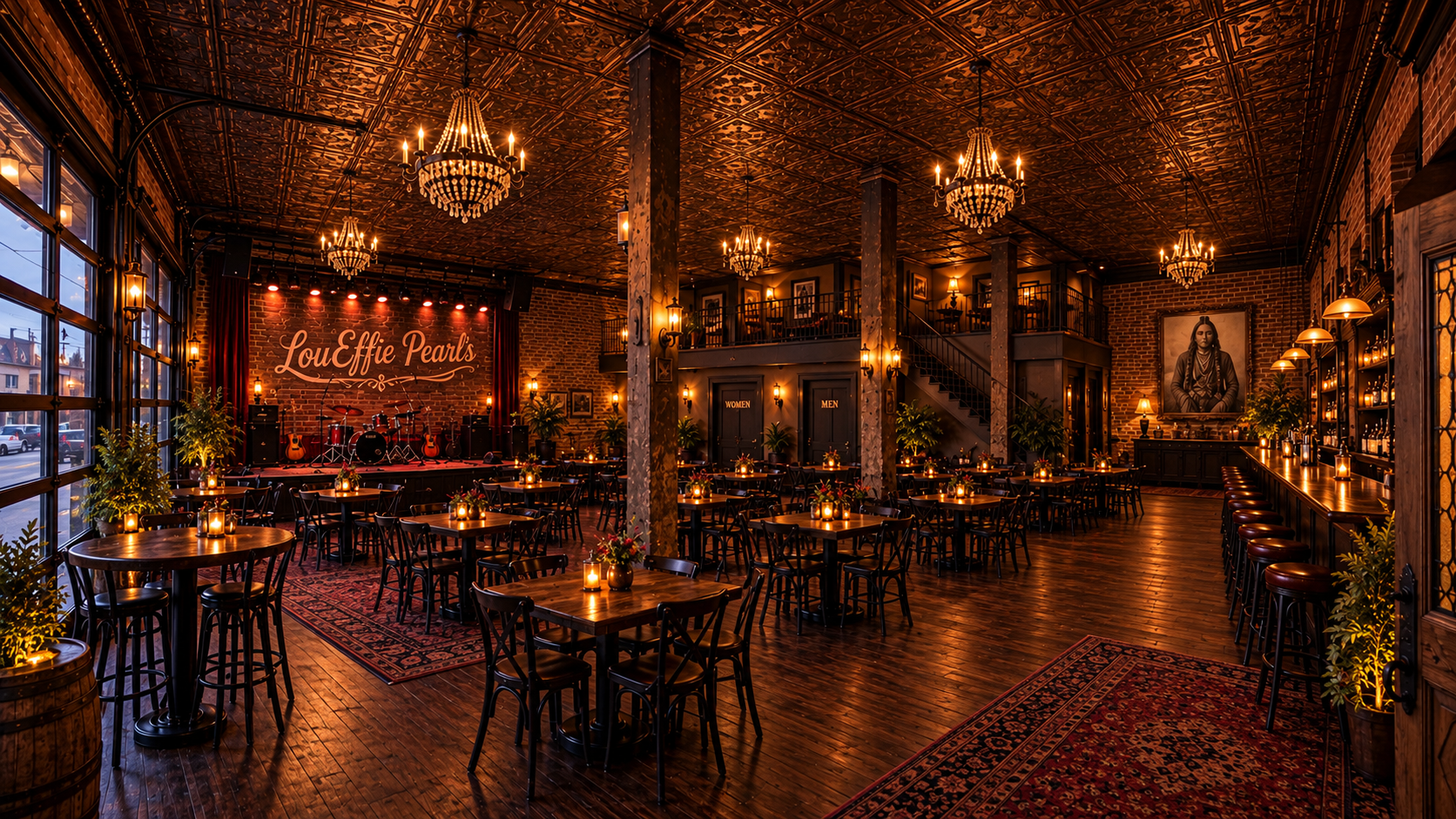 Our vision for the future interior of LouEffie Pearl's — concept rendering
